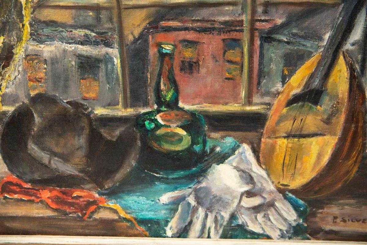 Postmoderne Oil-on-Canvas Still Life Painting by Pauline Silver en vente
