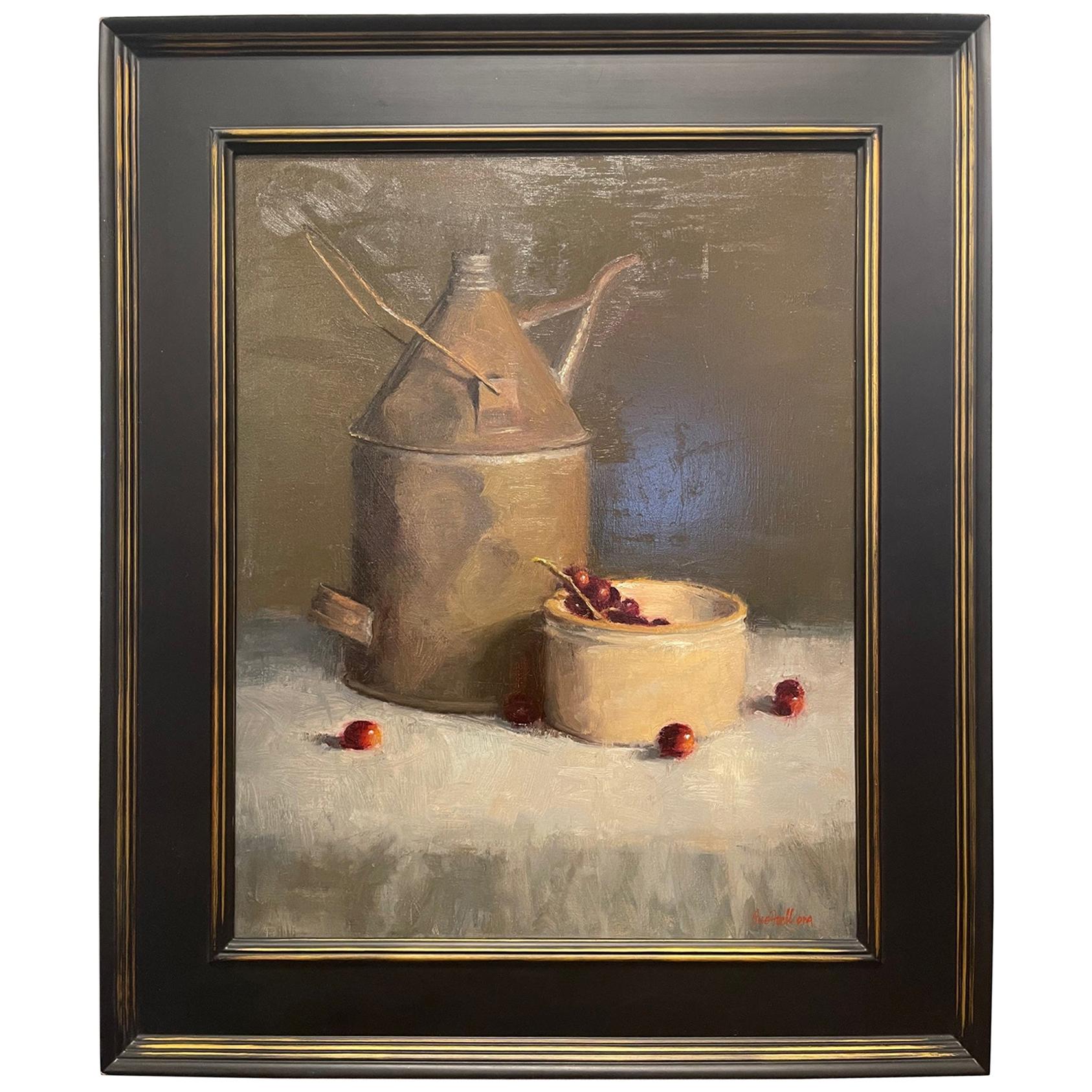 Oil on Canvas Still Life "the Old Oil Can" by Sue Foell