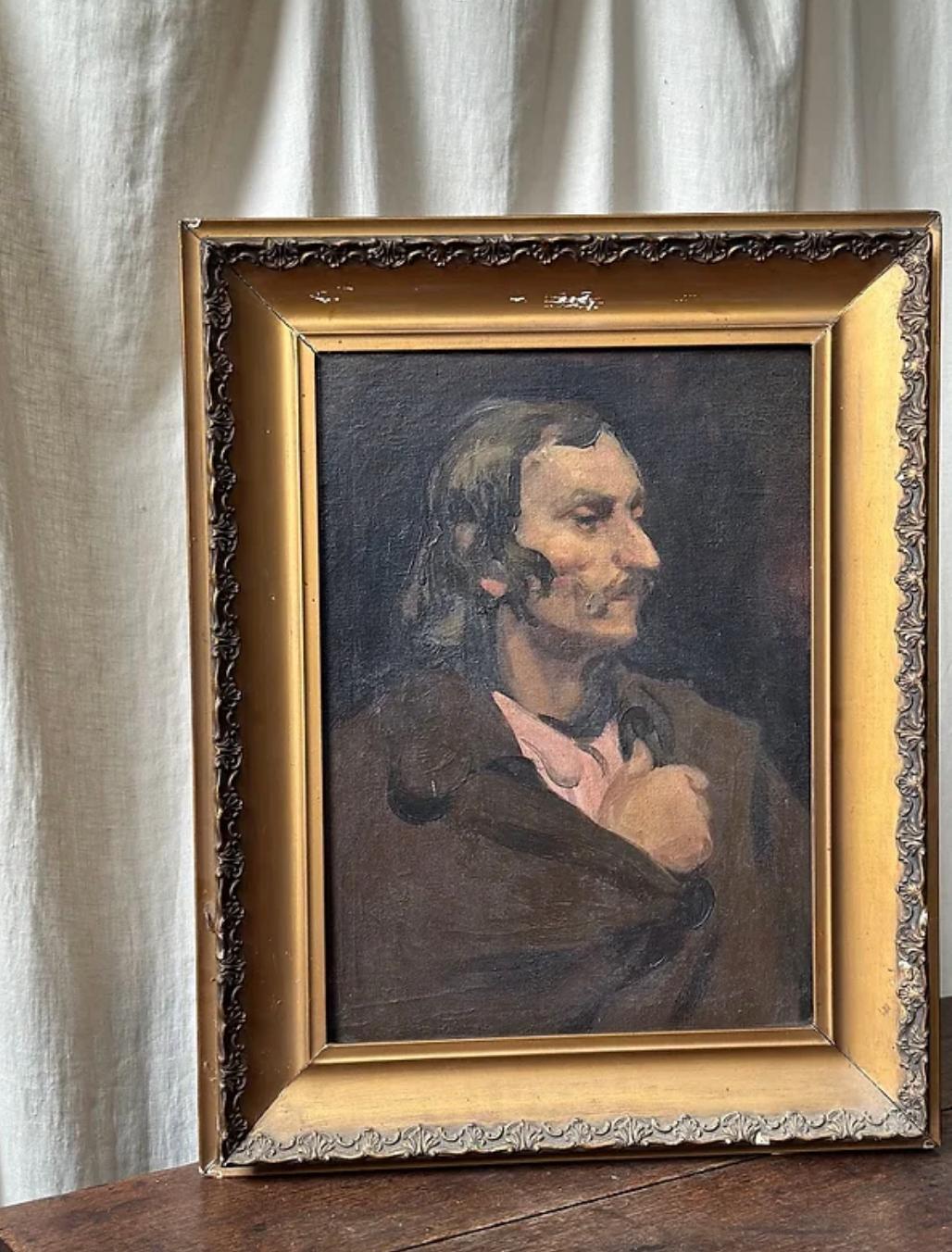 Oil on Canvas, Study Of A Man, Unsigned, 20th Century, Unknown Artist In Good Condition In London, England