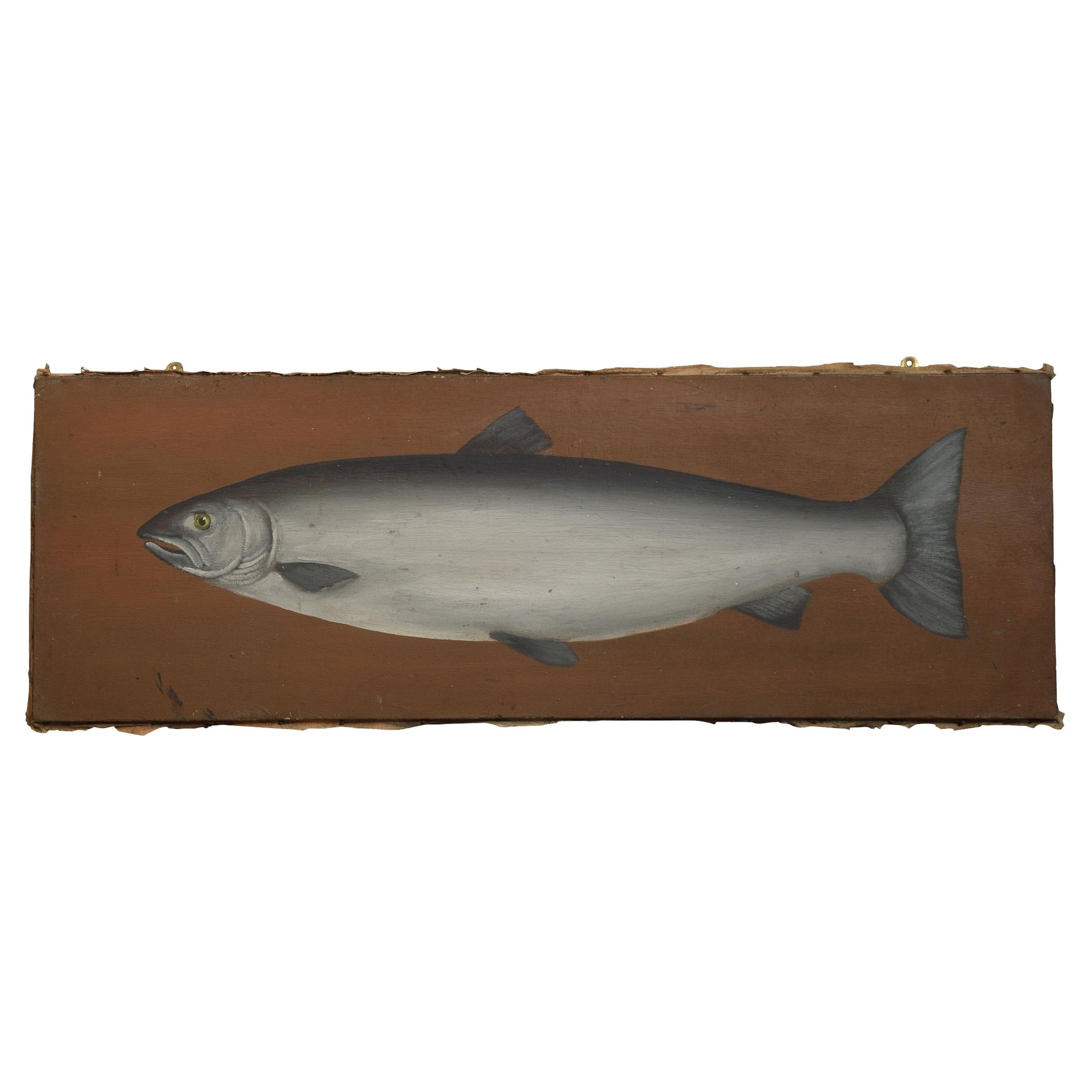 Oil on Canvas Study of a Salmon