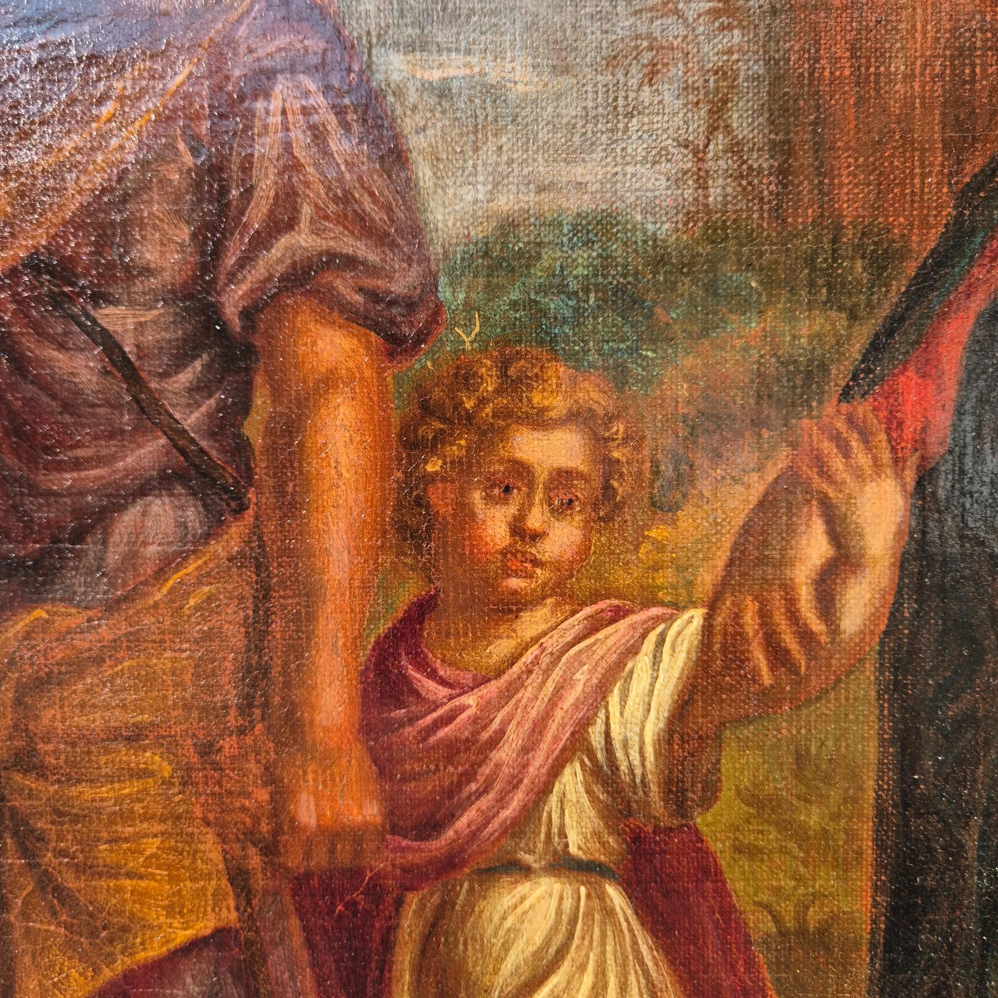 Oil on Canvas — The Return from Egypt - France, 17th Century (Geölt) im Angebot