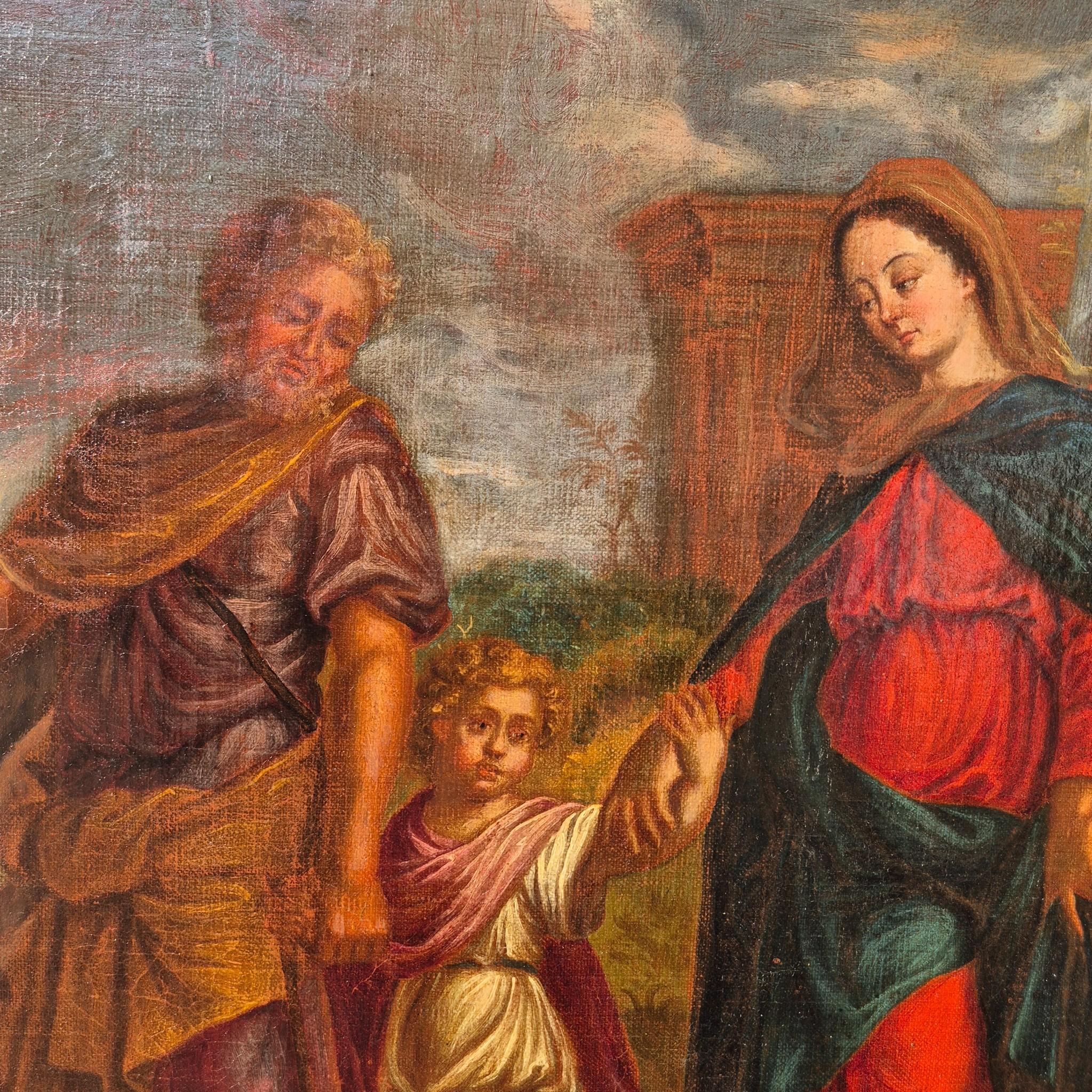 Oil on Canvas — The Return from Egypt - France, 17th Century im Zustand „Gut“ im Angebot in NICE, FR