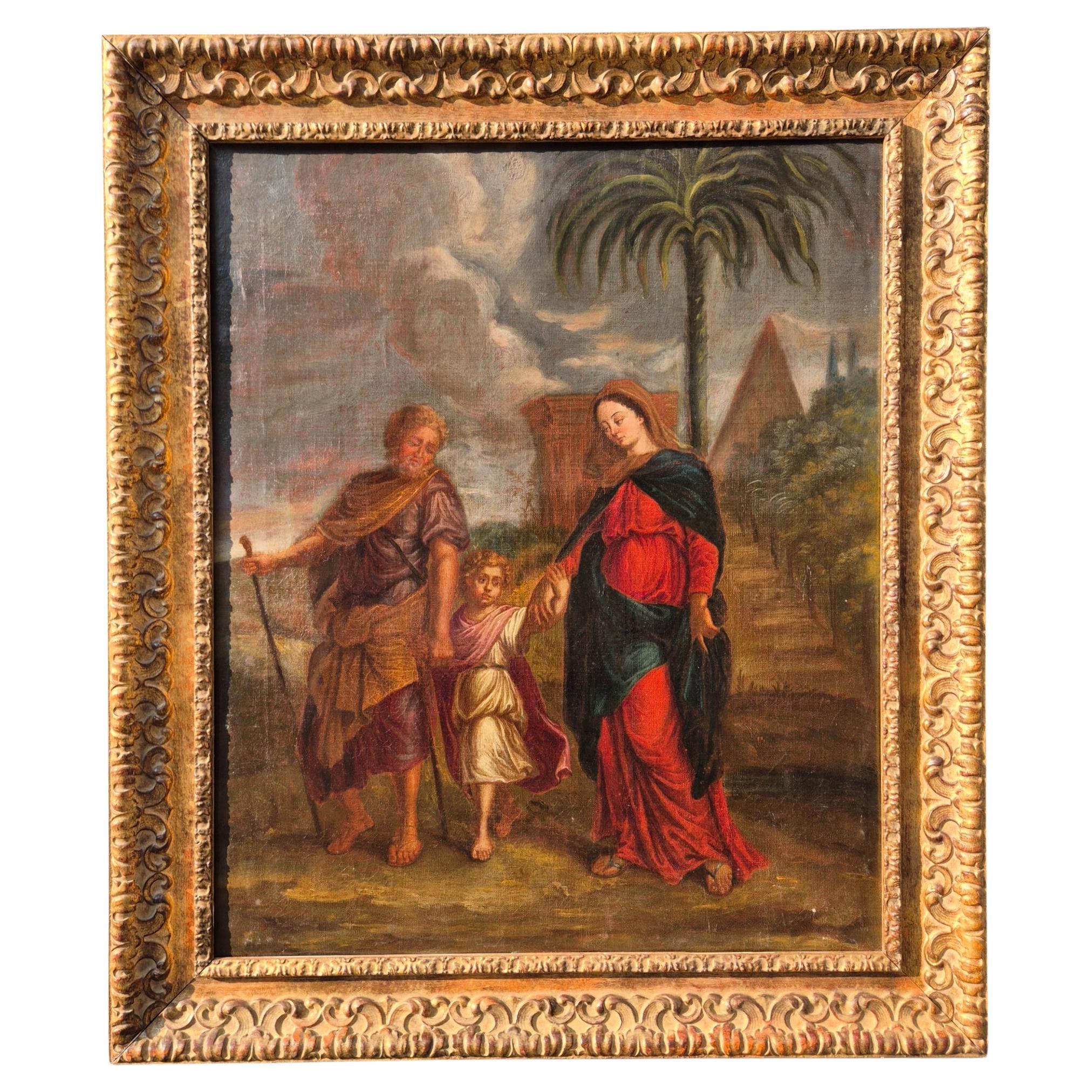 Oil on Canvas — The Return from Egypt - France, 17th Century im Angebot