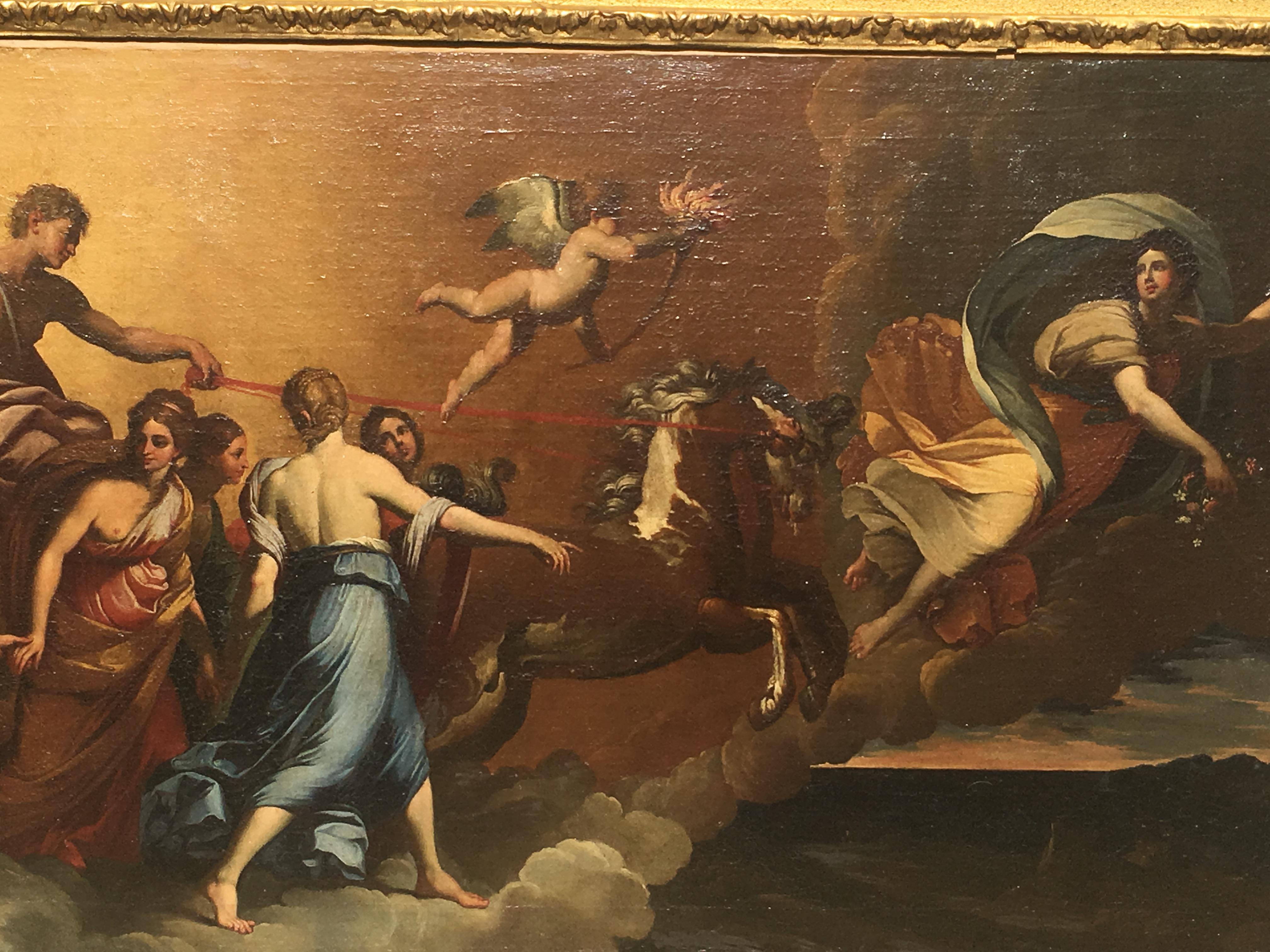 Peint Huile sur toile « The Tragic Race Char of the Sun » (le char de course tragique du soleil), XIXe siècle en vente