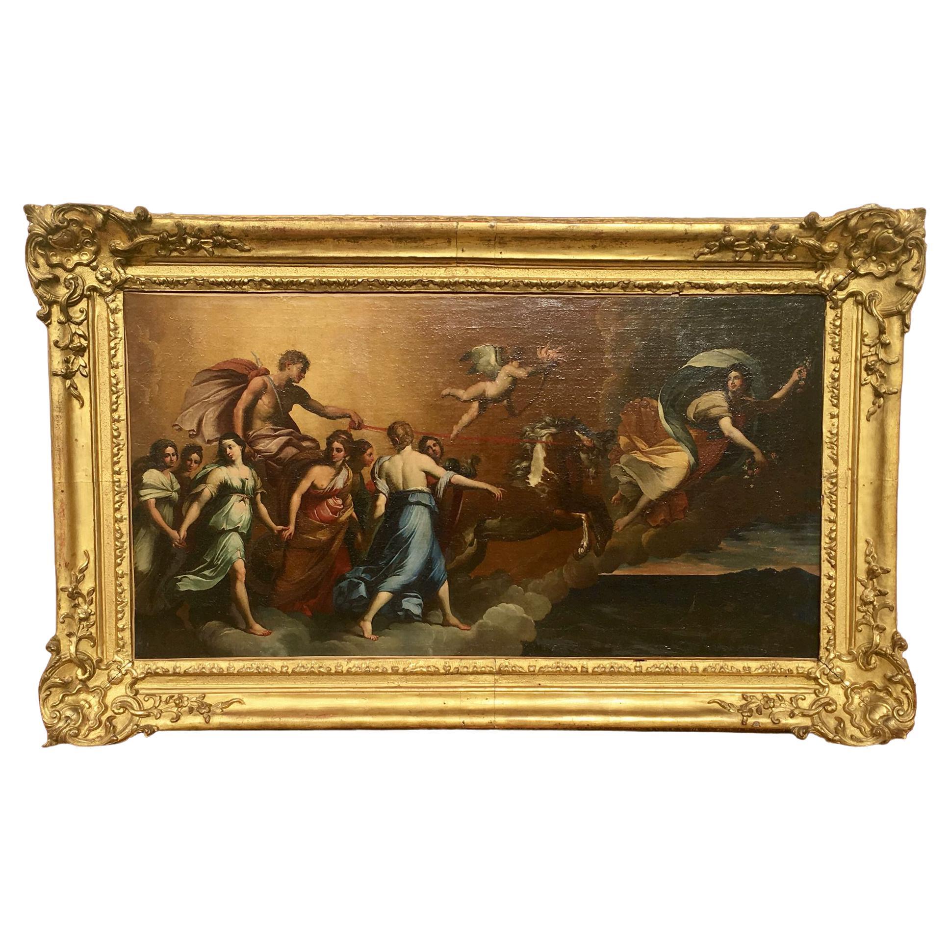 Oil on Canvas "the Tragic Race Char of the Sun", 19th Century For Sale
