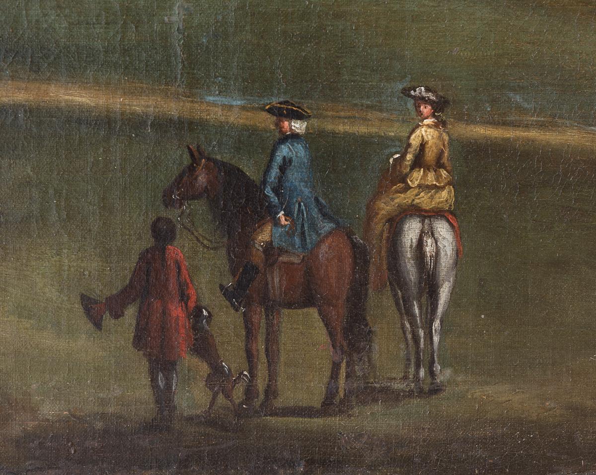 Ölgemälde auf Leinwand; The West Prospect of Leeds Castle, Kent, 18. Jahrhundert Britisch (Gemalt) im Angebot
