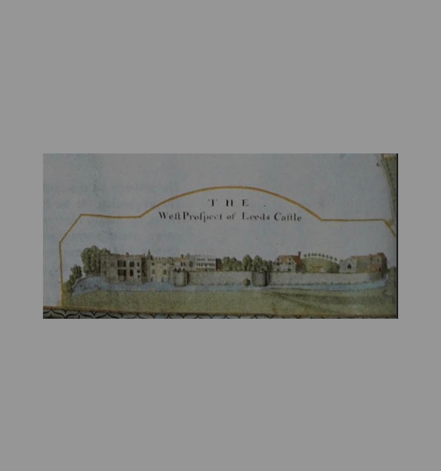 Ölgemälde auf Leinwand; The West Prospect of Leeds Castle, Kent, 18. Jahrhundert Britisch (Farbe) im Angebot