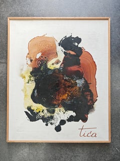 Oil on canvas titled "Allegorie" by Tihomir Savic Tica, Yugoslavia 1969