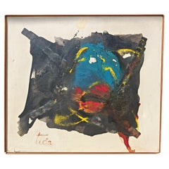 Óleo sobre lienzo titulado «Le Drapeau Pirat», de Tihomir Savic Tica, Yugoslavia, 1967