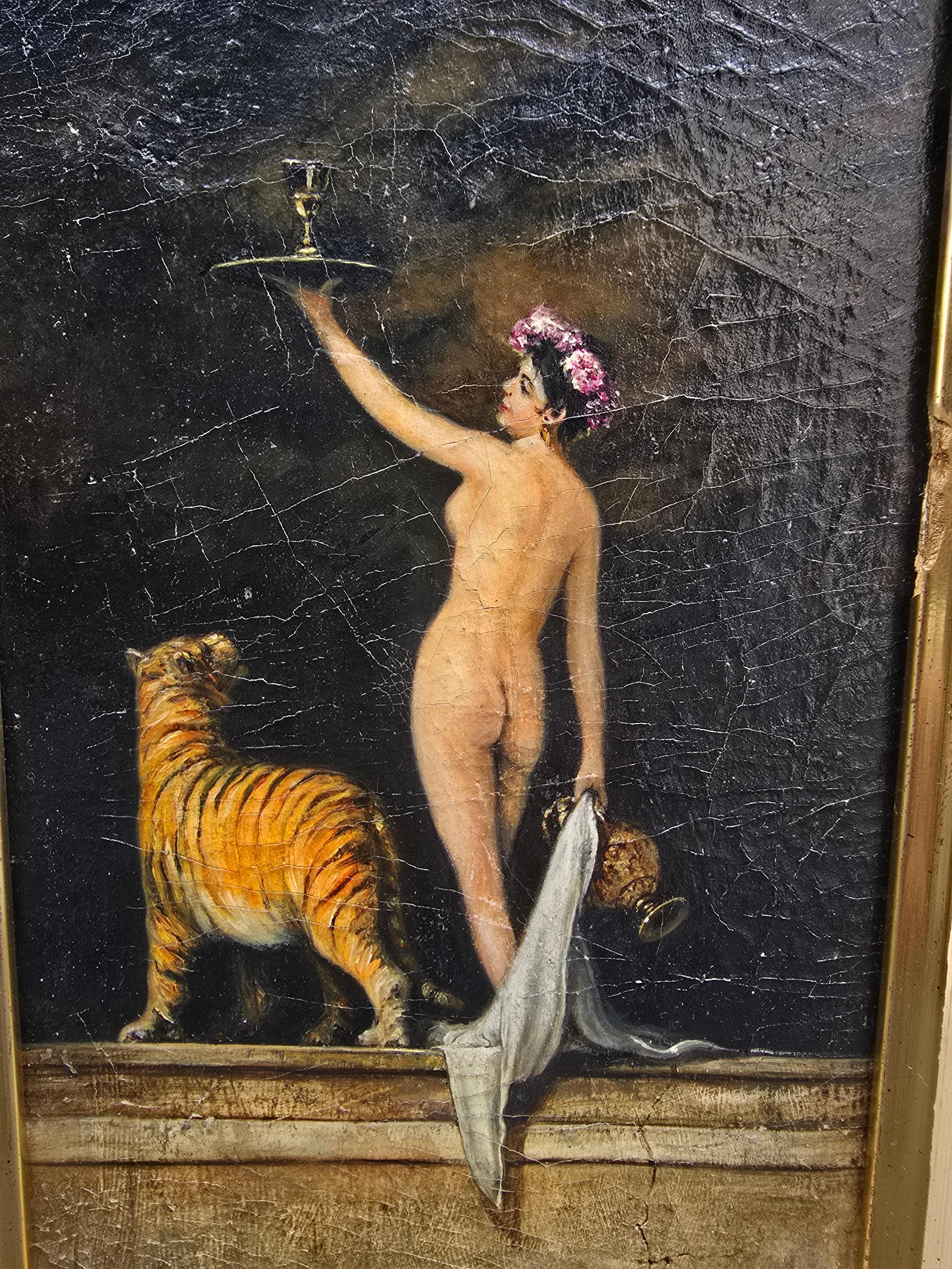 Huile sur toile intitulée 