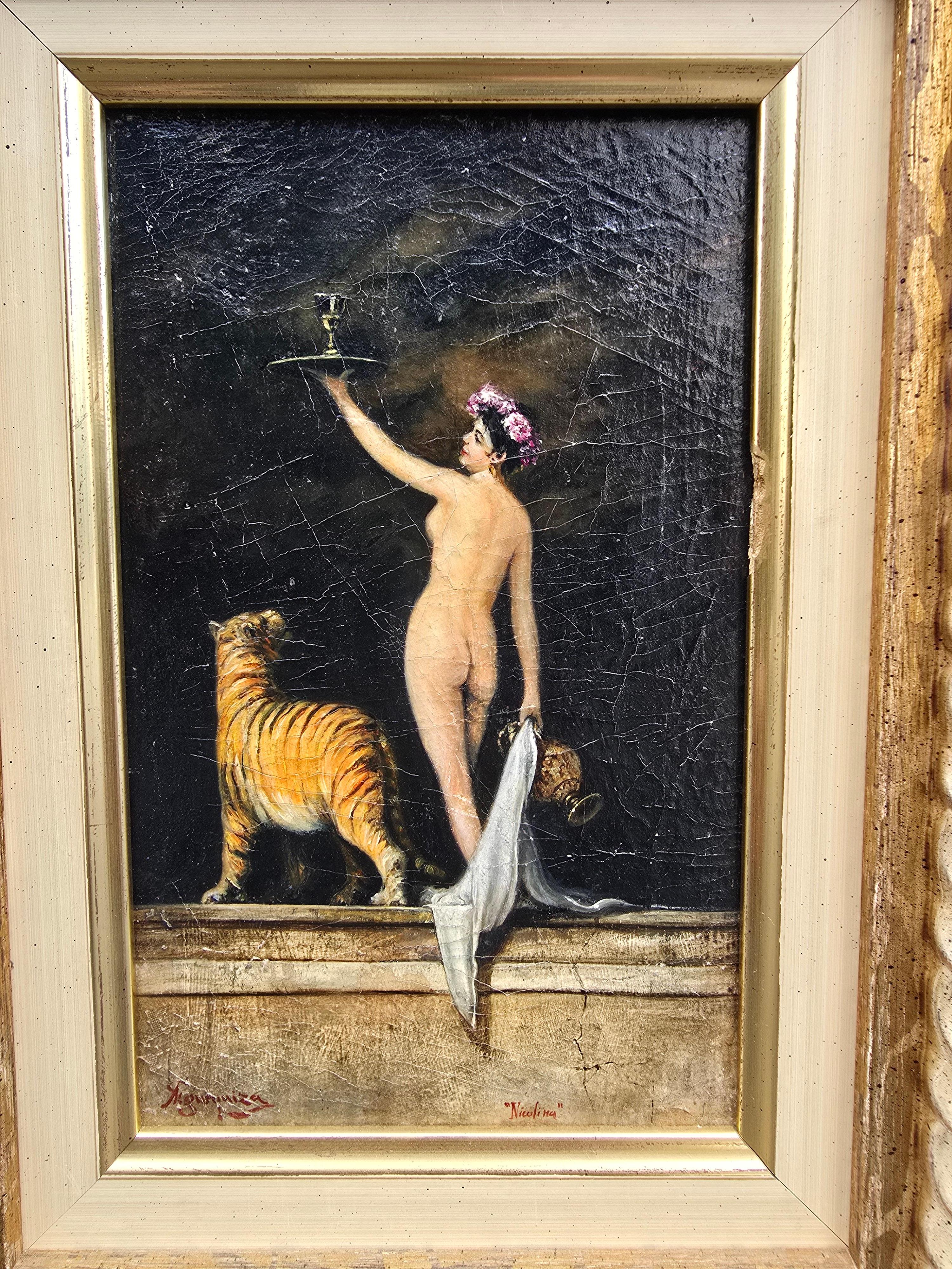Espagnol Huile sur toile intitulée 