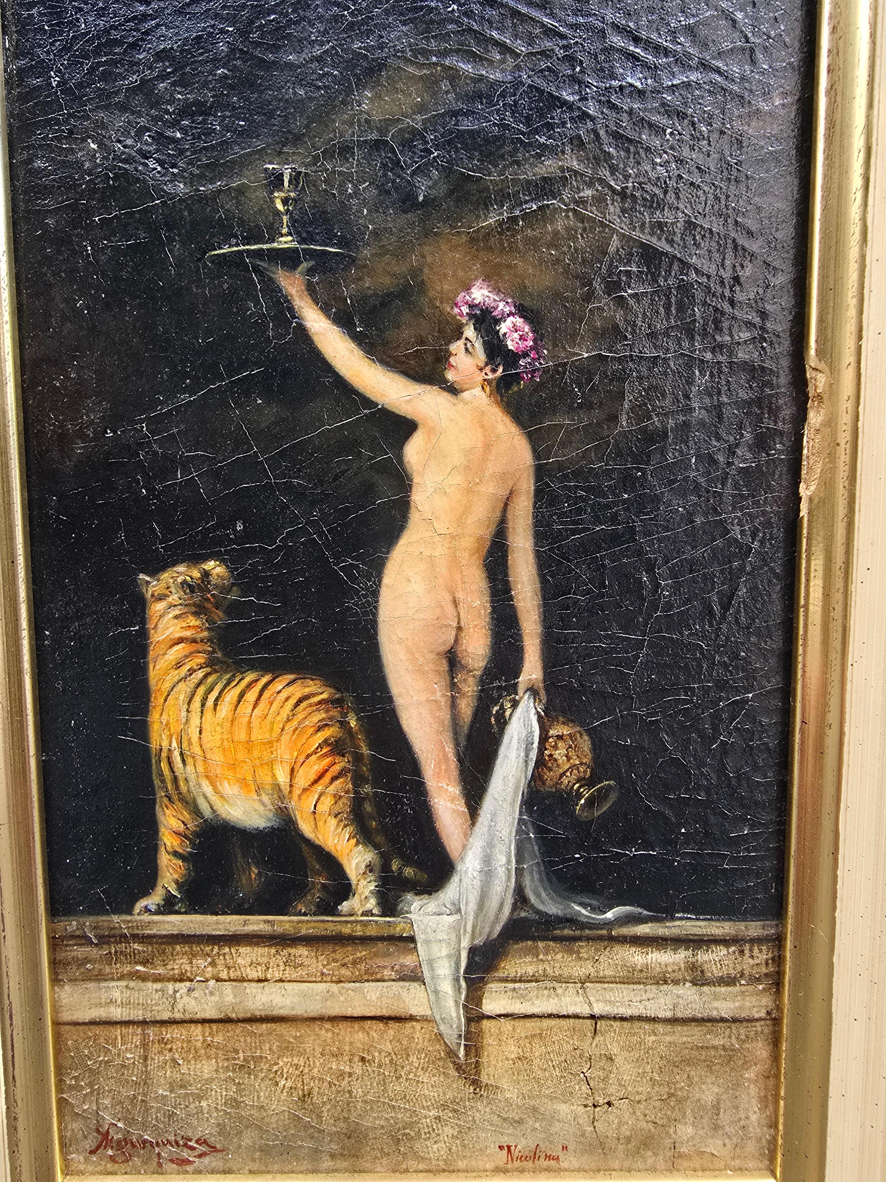 Huile sur toile intitulée 