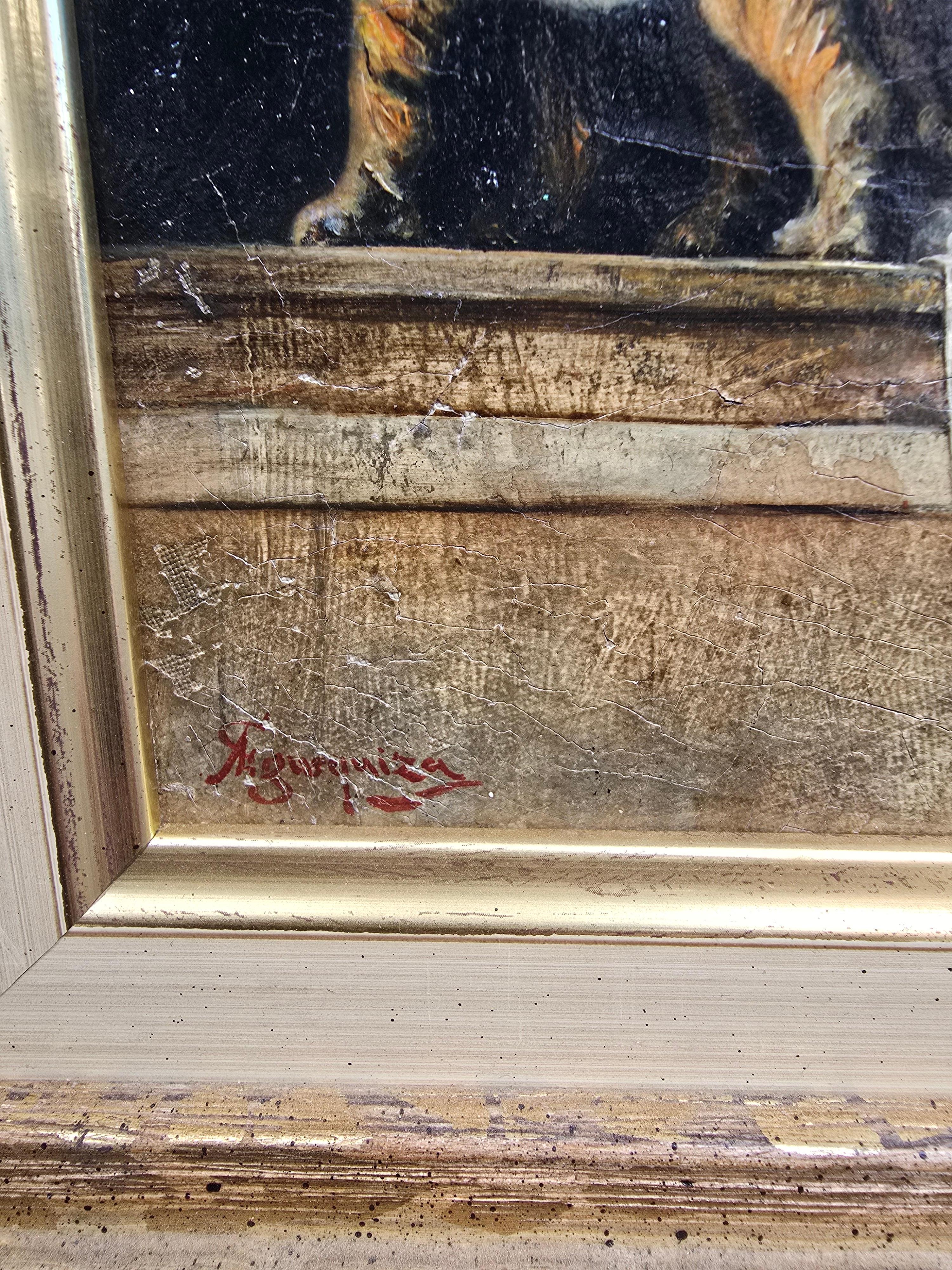 Huile sur toile intitulée 