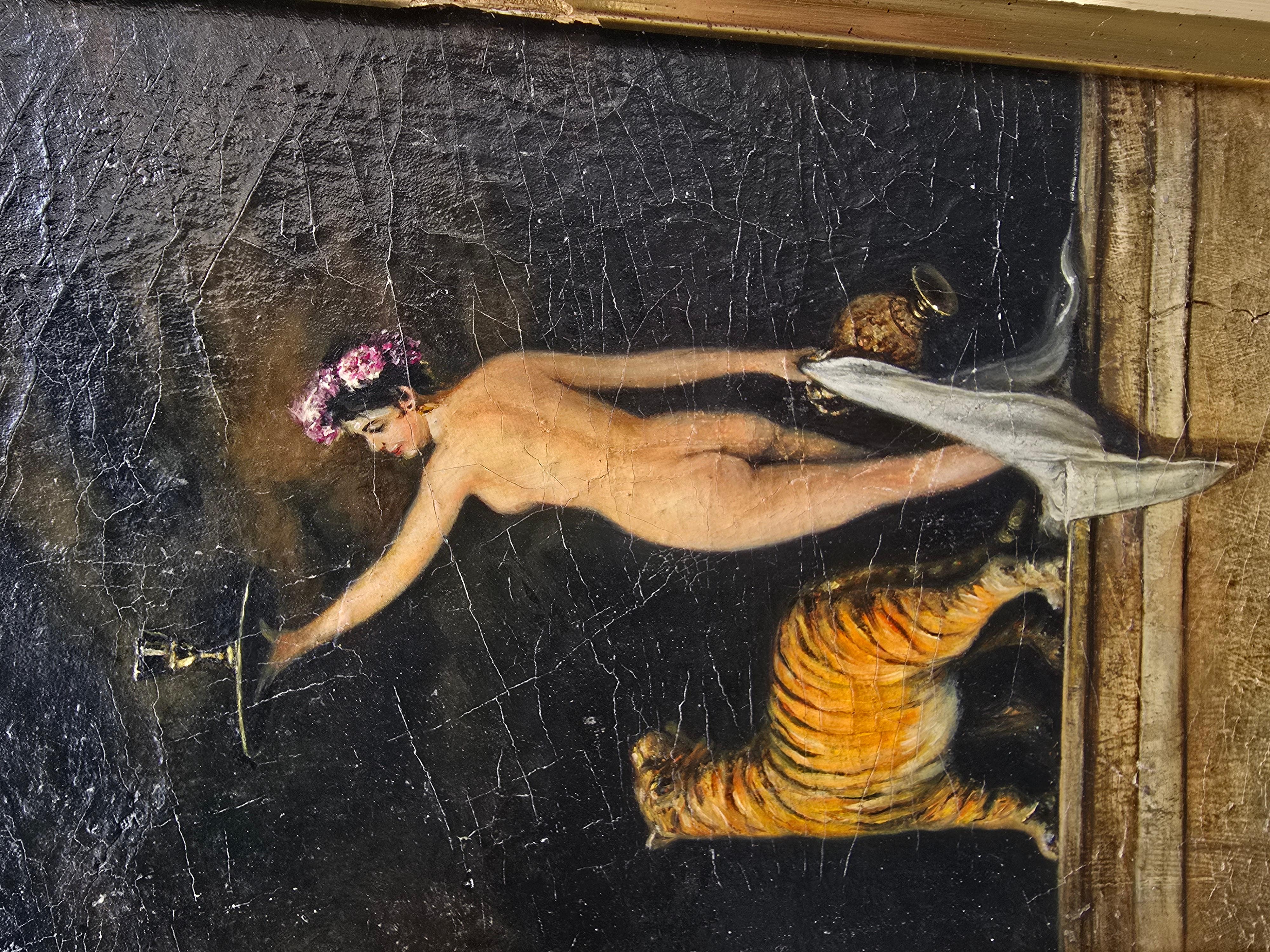 Huile sur toile intitulée 