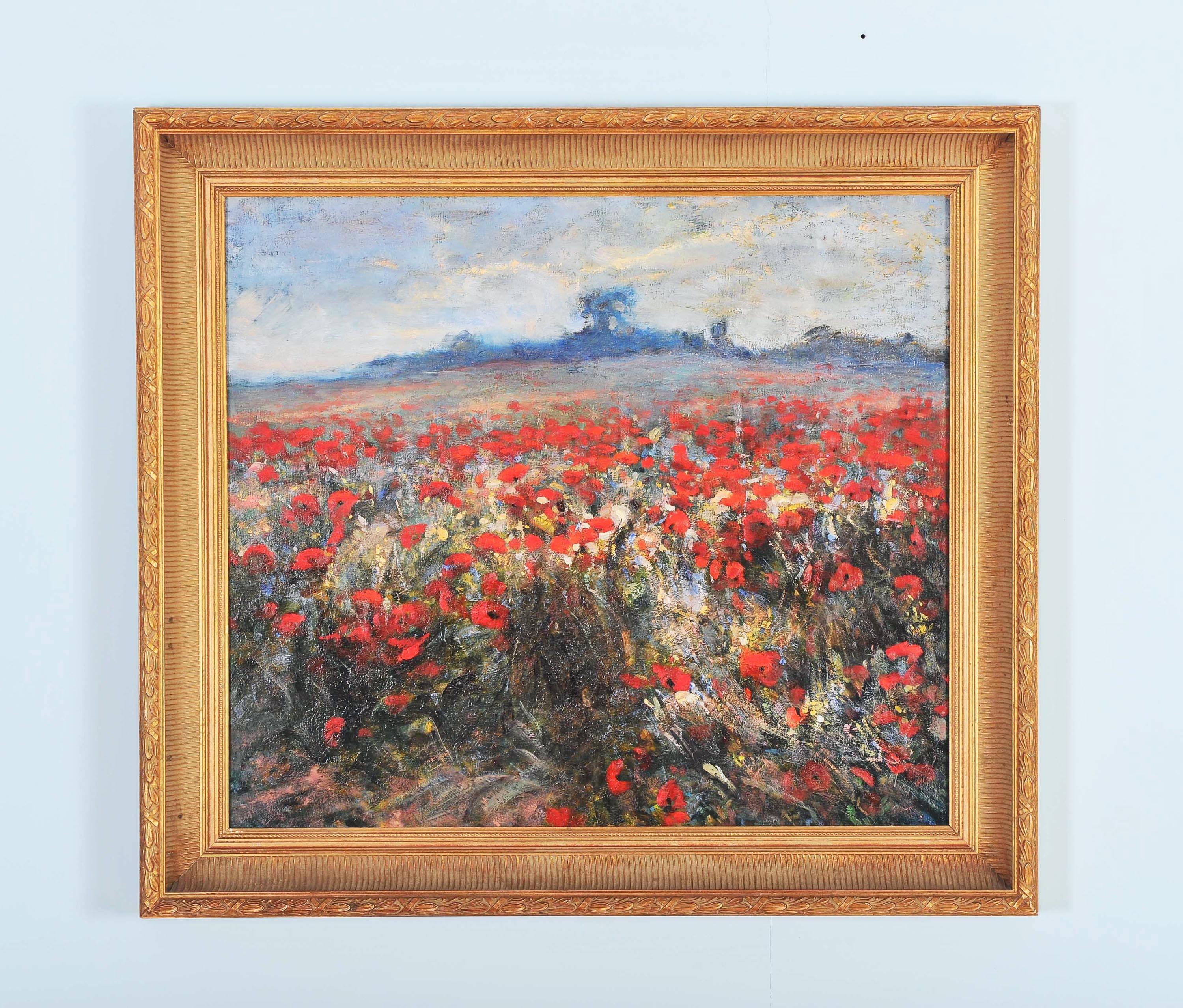 Contemporary Oil on Canvas titled 'Poppies' by J Wanat
