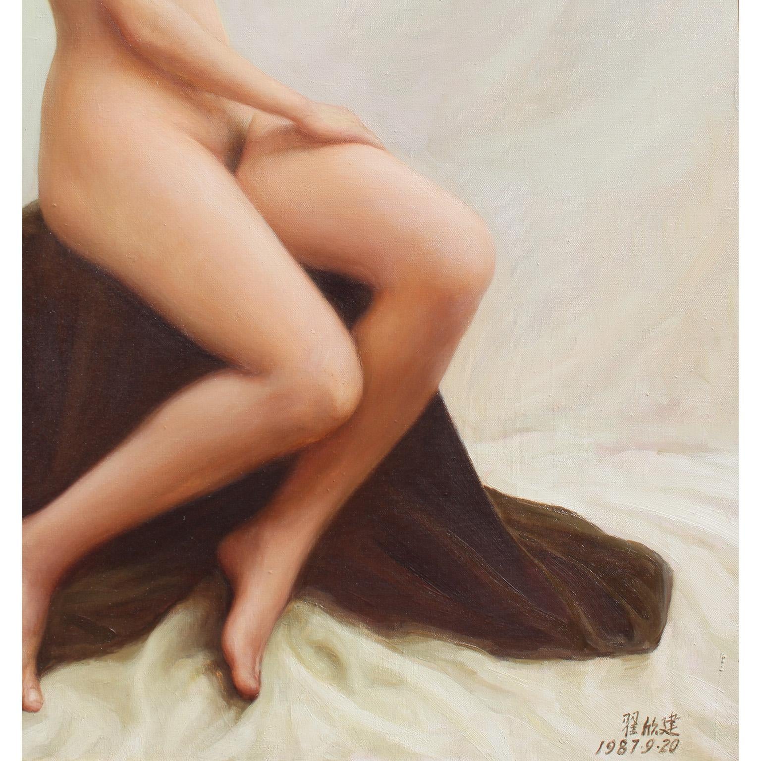 An Oil on Canvas Titled 