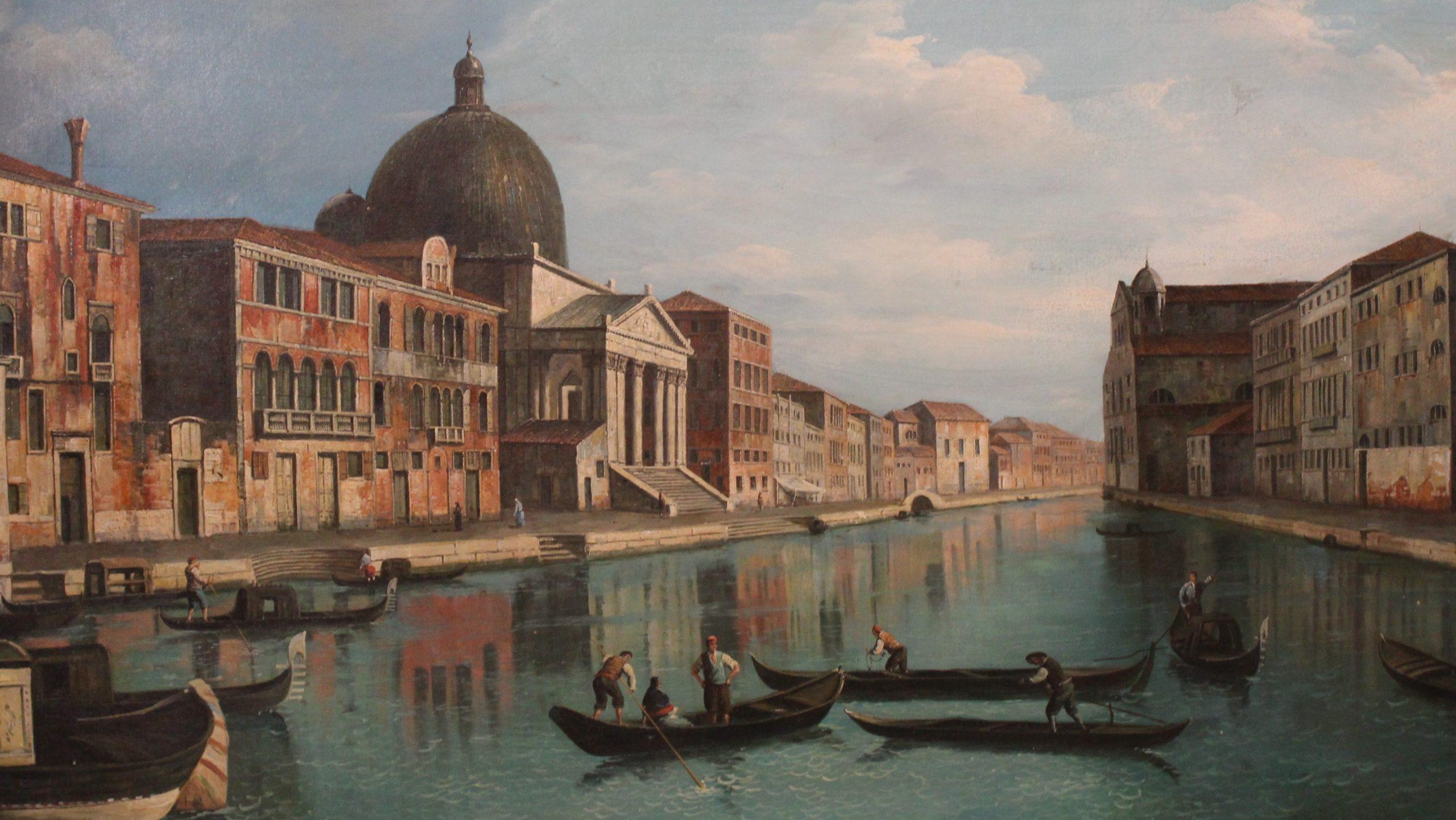 Öl auf Leinwand, prächtige Ansicht von Venedig, unbekannter Künstler, mit neuerem vergoldetem Holzrahmen,. ZUSÄTZLICHE FOTOS, INFORMATIONEN ÜBER DAS LOS UND VERSANDINFORMATIONEN KÖNNEN PER E-MAIL ANGEFORDERT WERDEN.

Ungefähre Versandkosten in