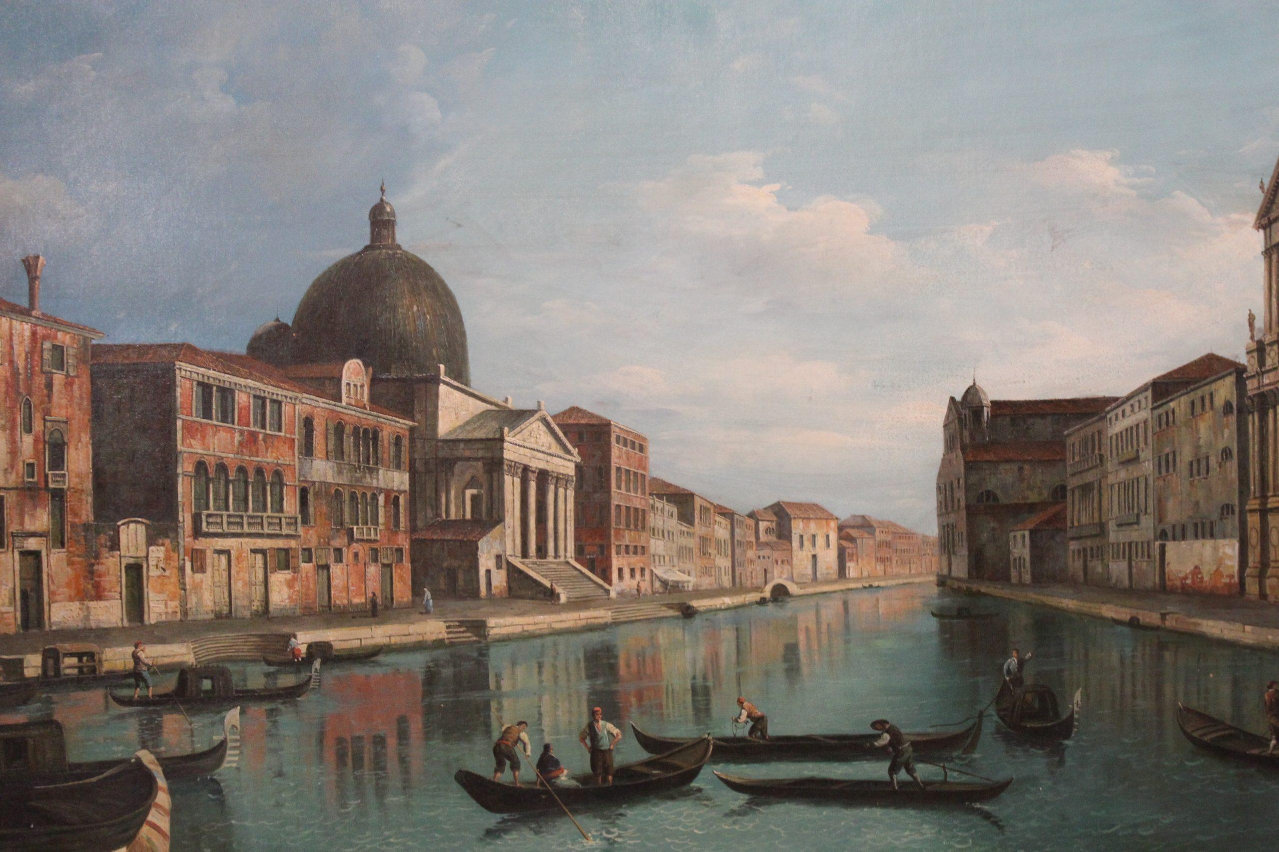 Ölgemälde auf Leinwand, Ansicht von Venedig (Italienisch) im Angebot
