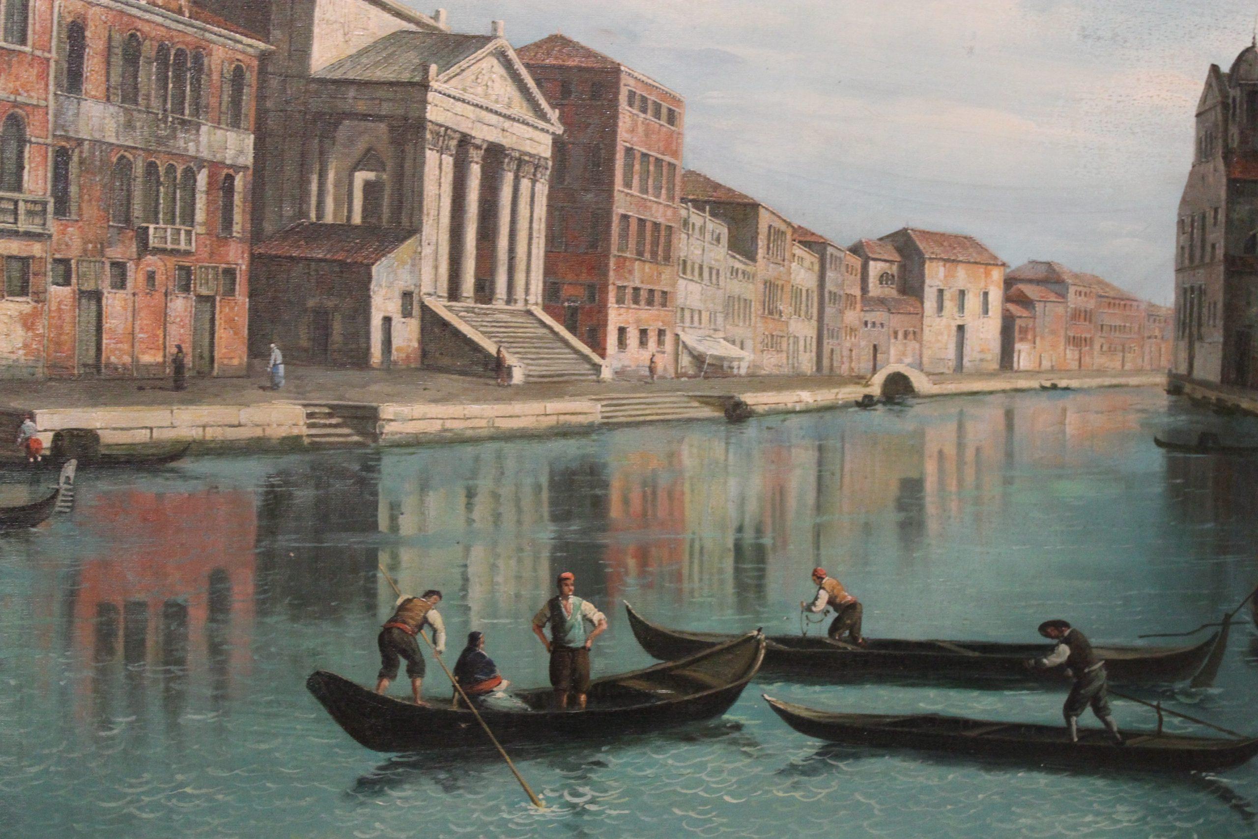Ölgemälde auf Leinwand, Ansicht von Venedig (Geölt) im Angebot