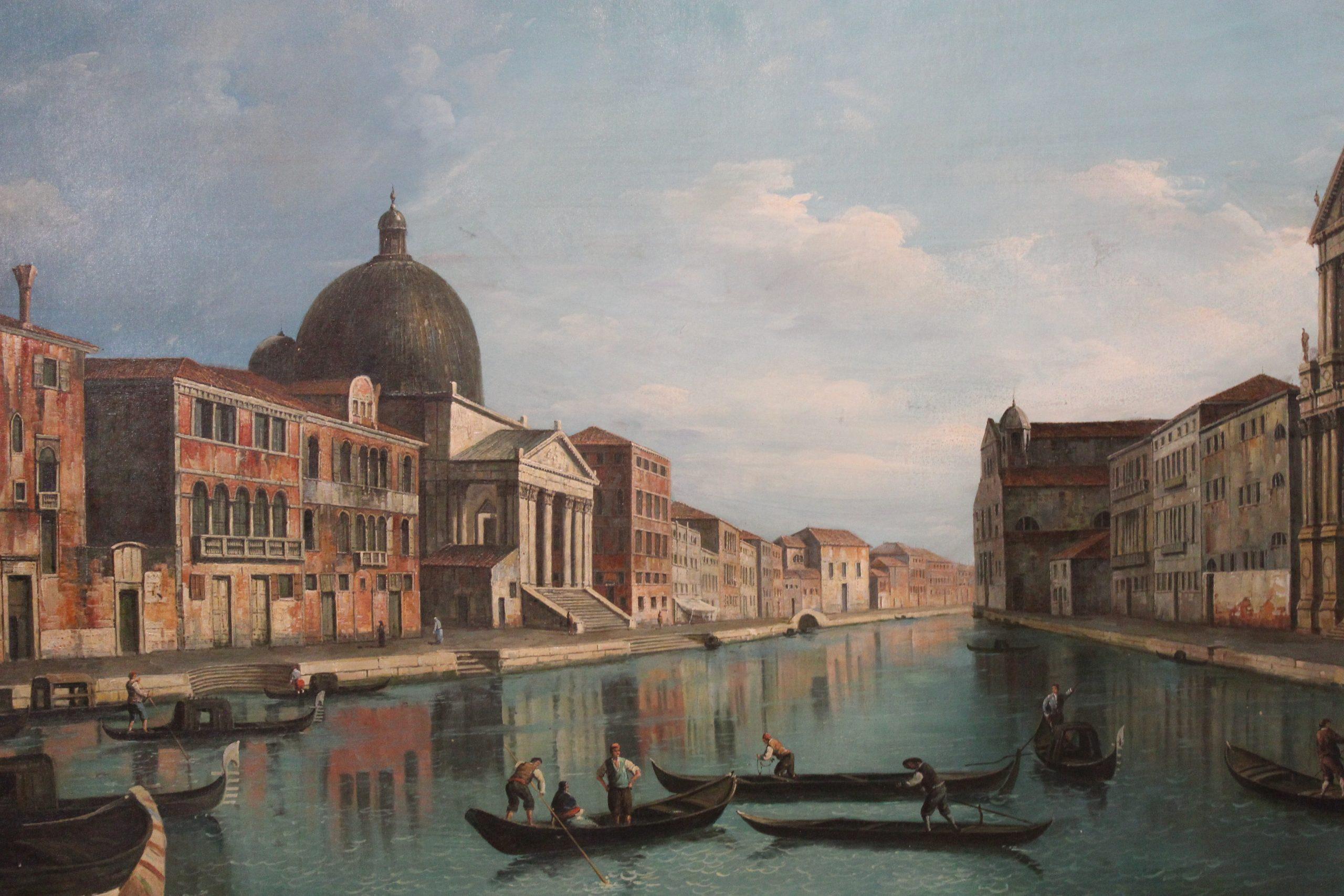 Ölgemälde auf Leinwand, Ansicht von Venedig im Zustand „Gut“ im Angebot in Rome, IT