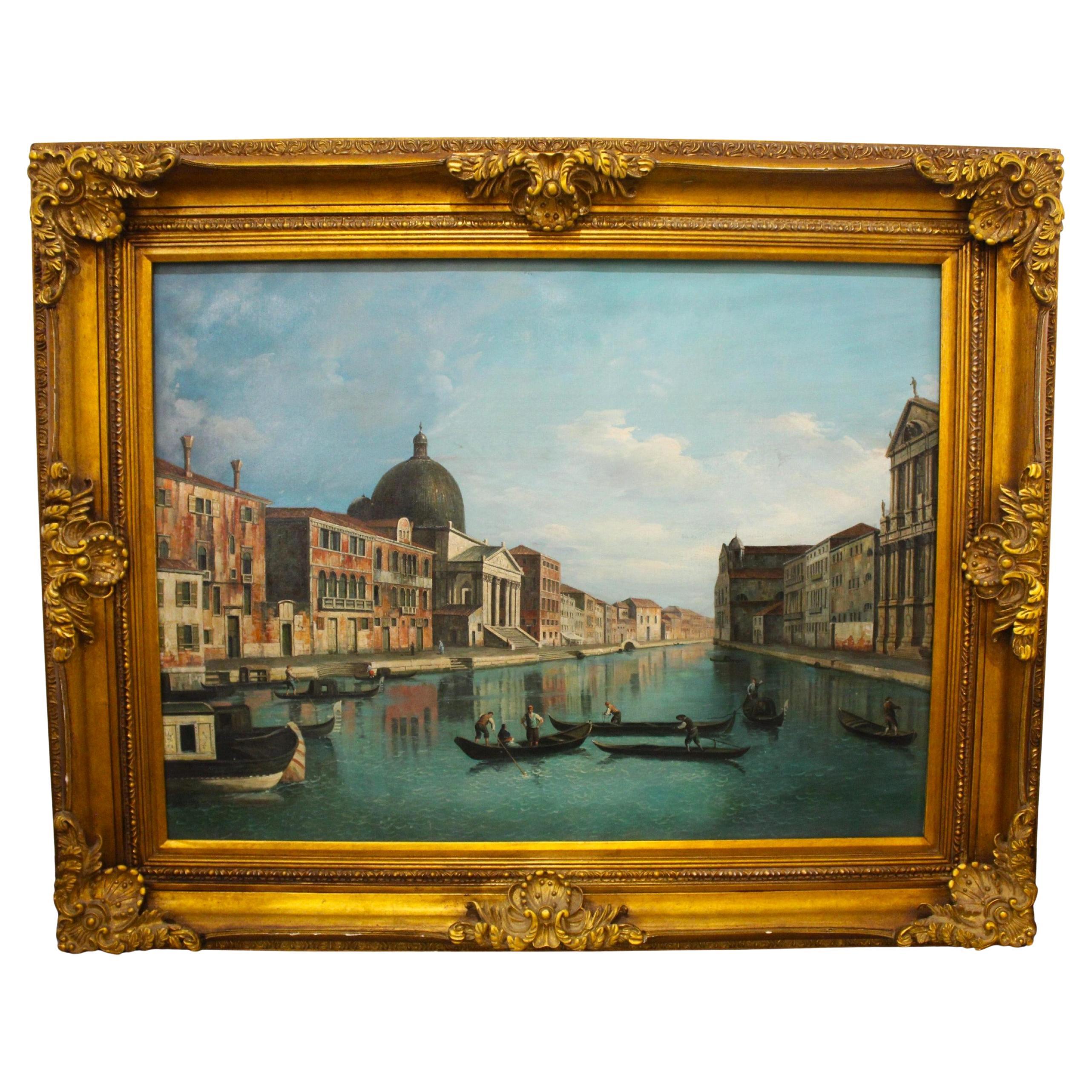 Huile sur toile, vue de Venise