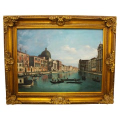 Huile sur toile, vue de Venise