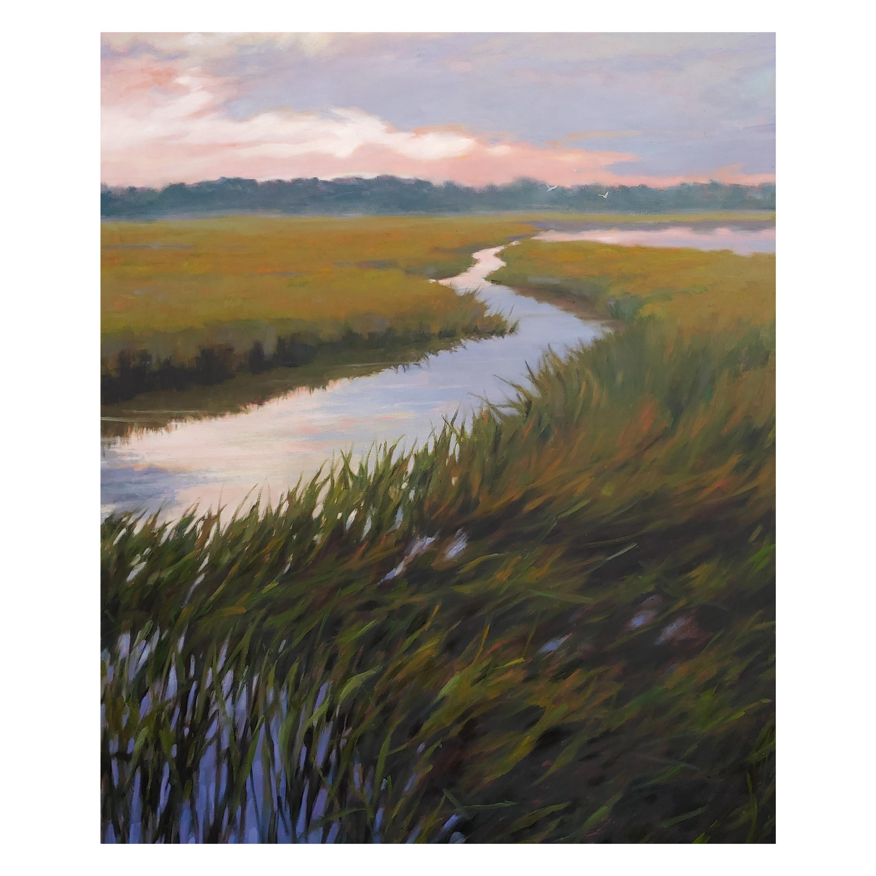 Oil on Canvas "Waning Tide", Mary Segars, 21st Century