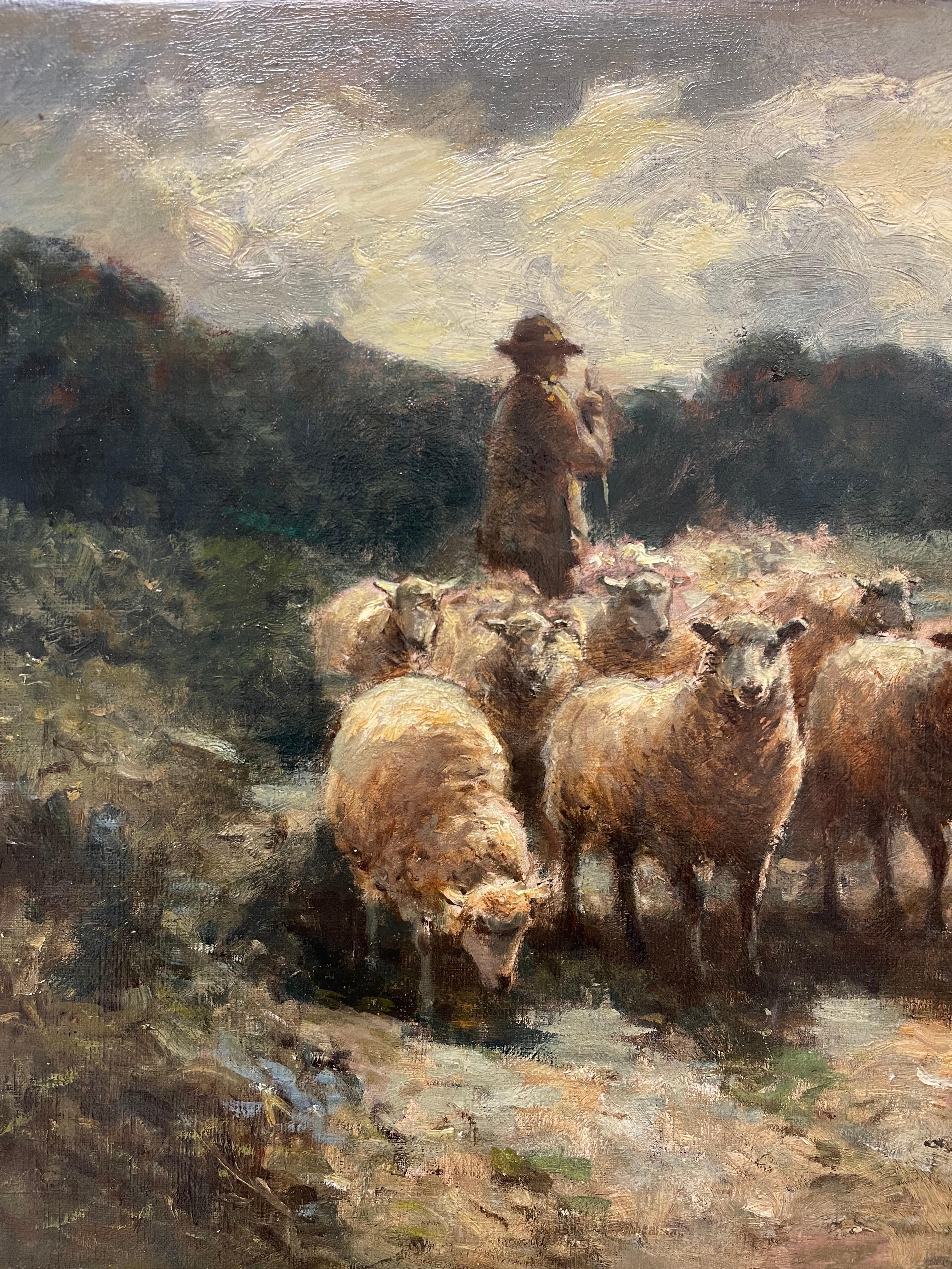 Hand-Painted Oil on Canvas, William Rowell Derrick 'American, 1857-1941' For Sale
