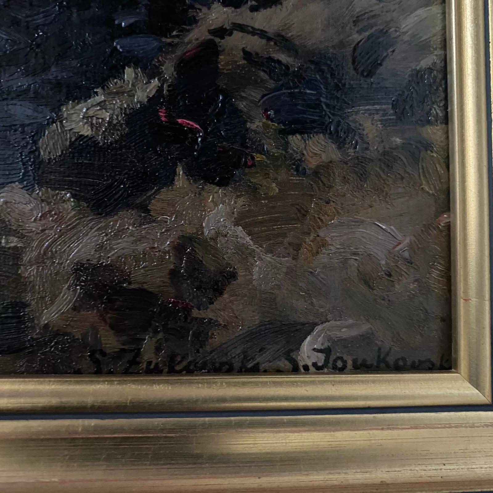 Oil On Cardboard by Stanislaw Zukowski Stream in an Undergrowth For Sale 3