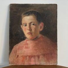 Oil on Cardboard Depicting an Altar Boy, Early 20th Century