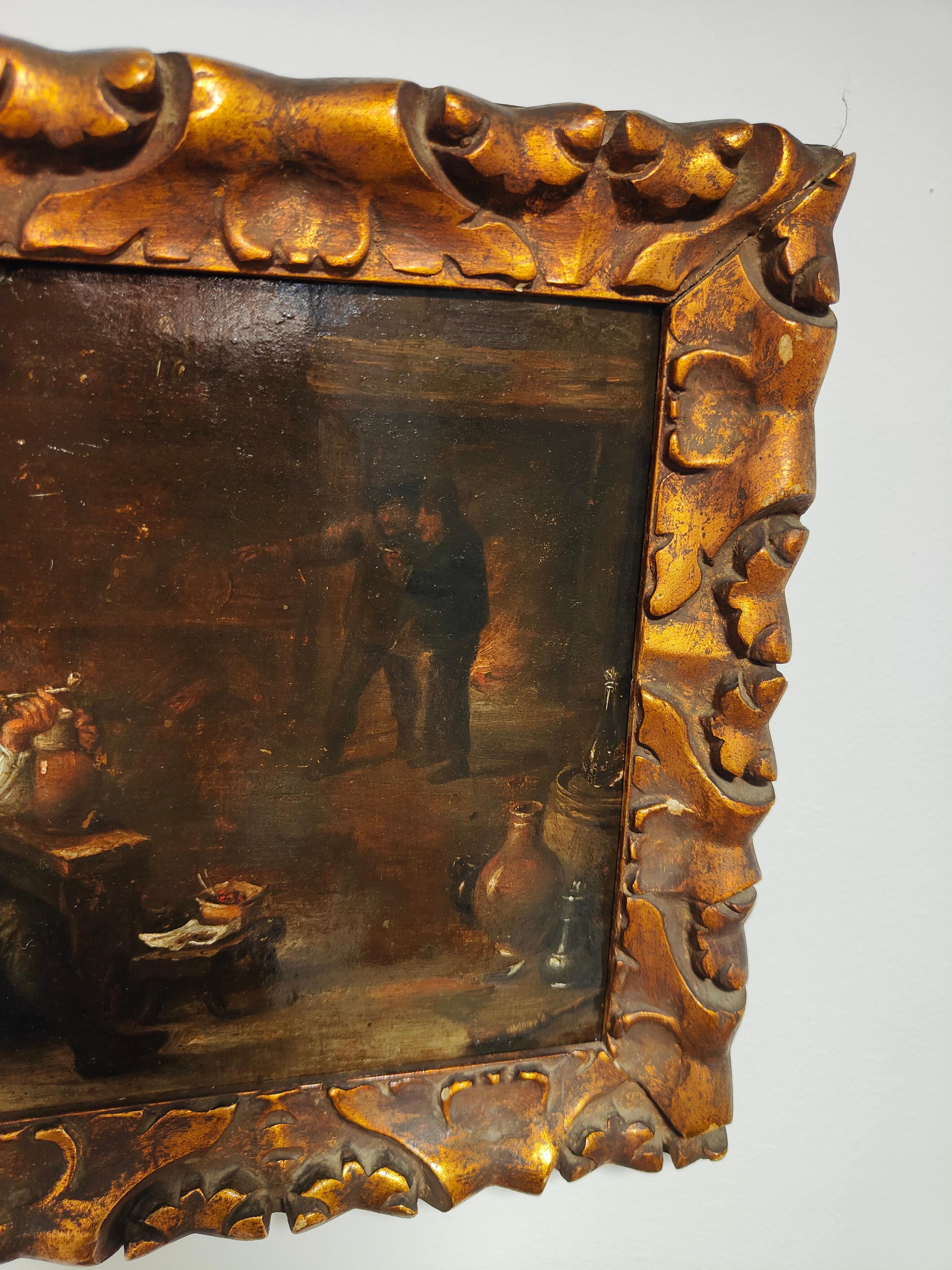  Oil on Copper in the Style of David Teniers, Charming 17th Century Oil Painting For Sale 2