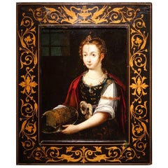 Oil on Copper Representing Saint Clare, Italian School Late 16th Century