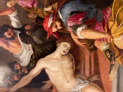 Huile sur cuivre représentant le martyre d'un saint non identifié