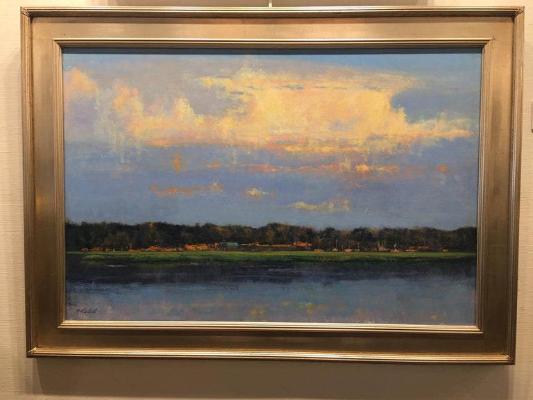 Oil on Linen Painting "Evening Cloudscape over Pelican Point", Michael Reibel at 1stDibs