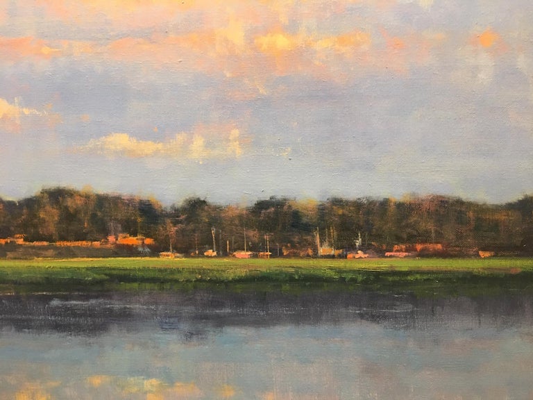 Oil on Linen Painting "Evening Cloudscape over Pelican Point", Michael Reibel at 1stDibs