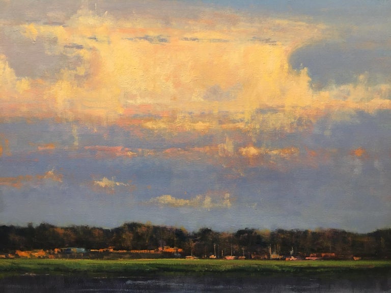Oil on Linen Painting "Evening Cloudscape over Pelican Point", Michael Reibel at 1stDibs