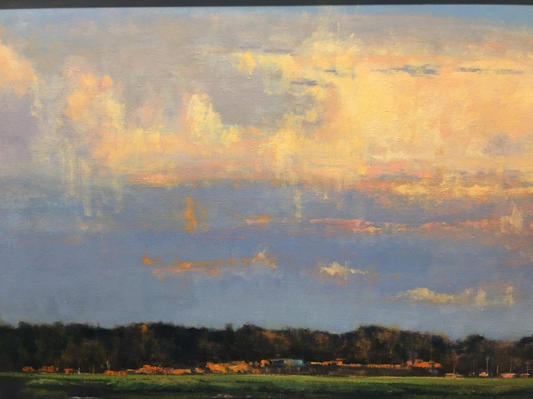 Oil on Linen Painting "Evening Cloudscape over Pelican Point", Michael Reibel at 1stDibs
