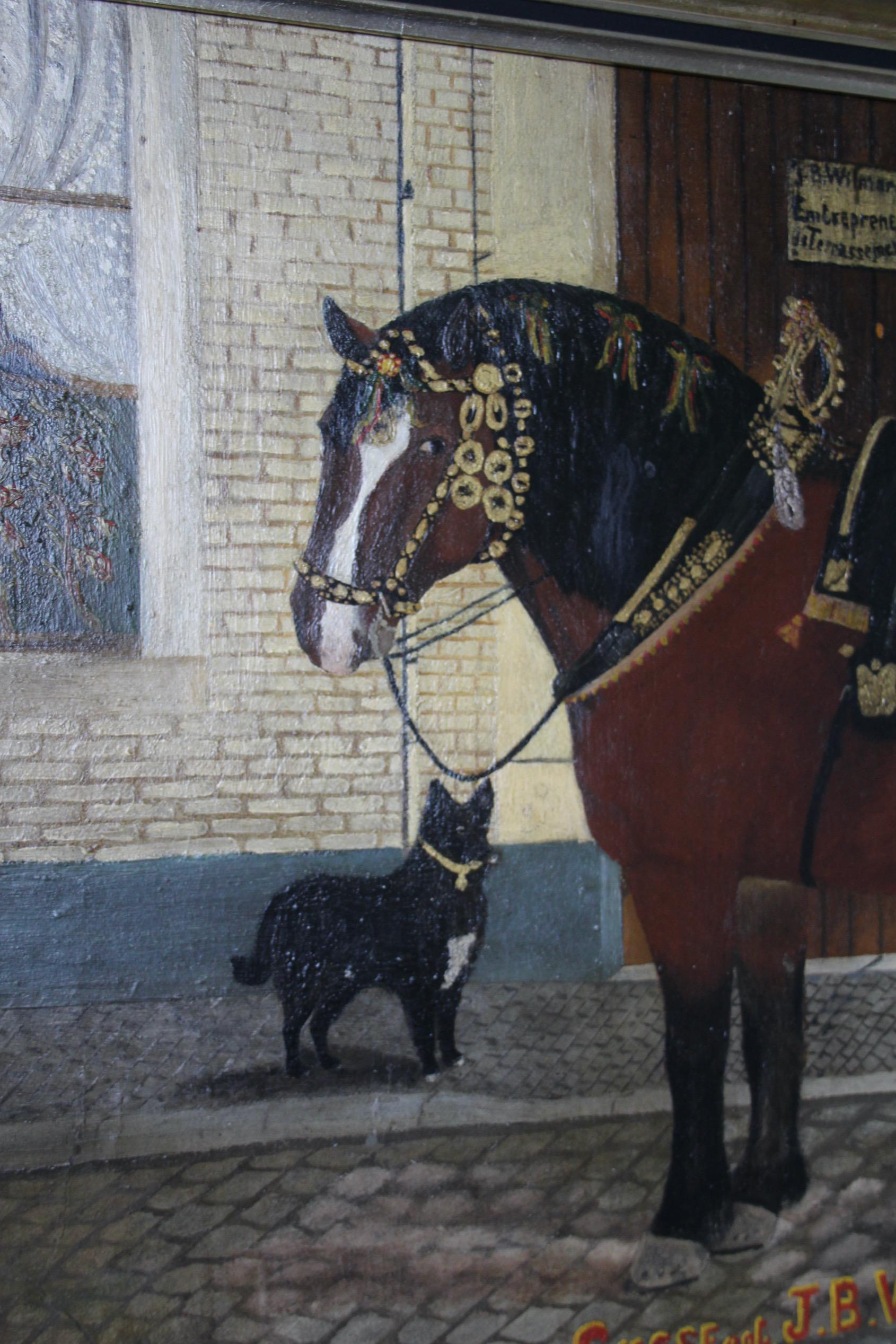 Inglese Olio su pannello un cavallo in vendita