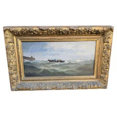 Oil on Panel: Basque Sailors in the Port of Santander