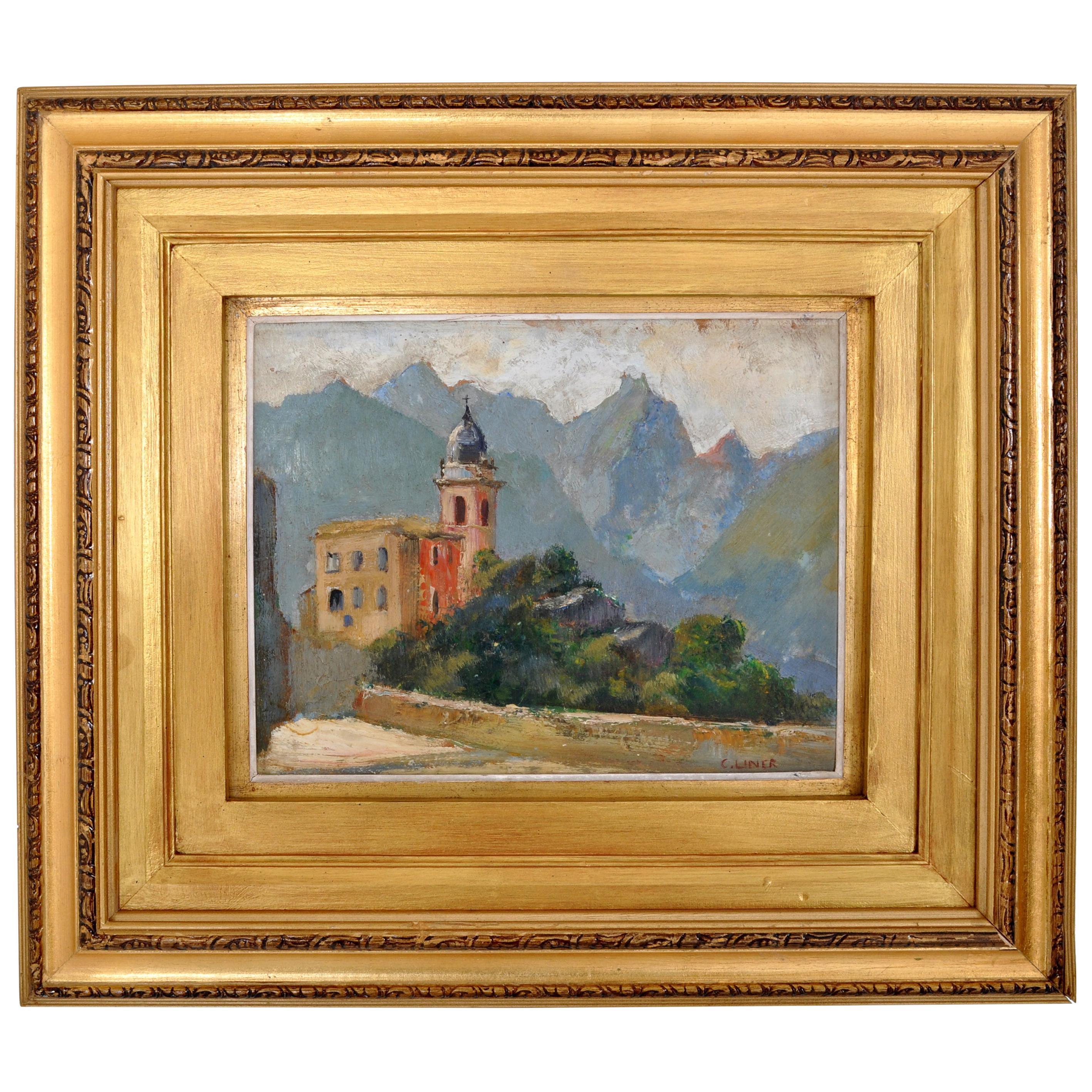 Oil on Panel by Swiss Impressionist Carl August Liner, circa 1900