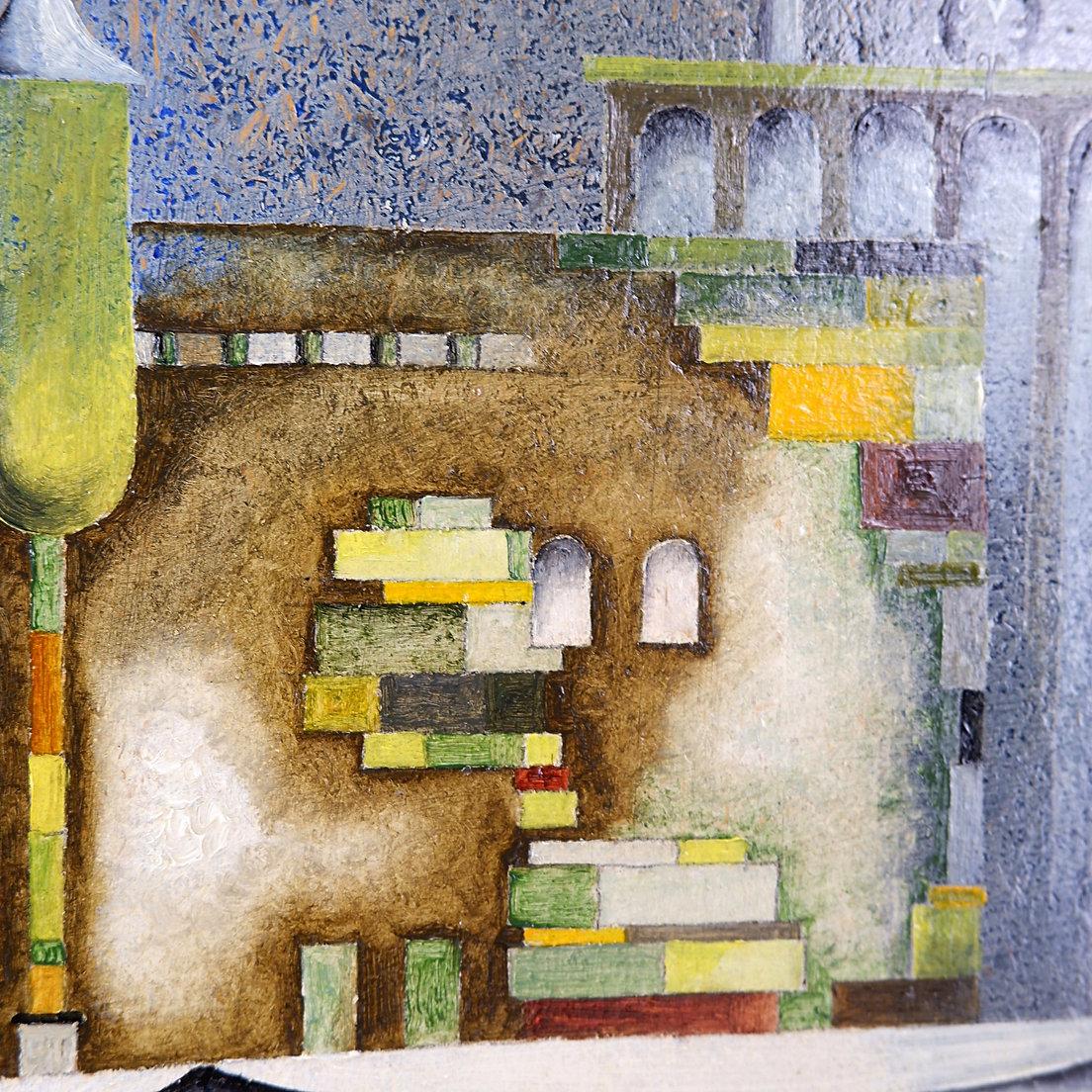 Ölgemälde auf Tafel, datiert und signiert – Serge Fontigny 1976 (Belgisch) im Angebot