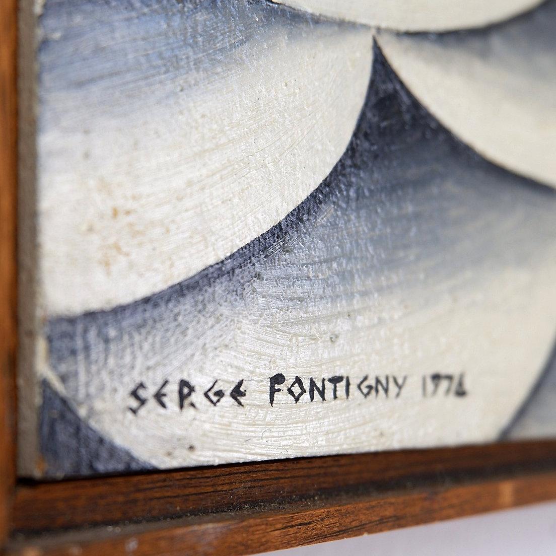 Ölgemälde auf Tafel, datiert und signiert – Serge Fontigny 1976 im Angebot 2