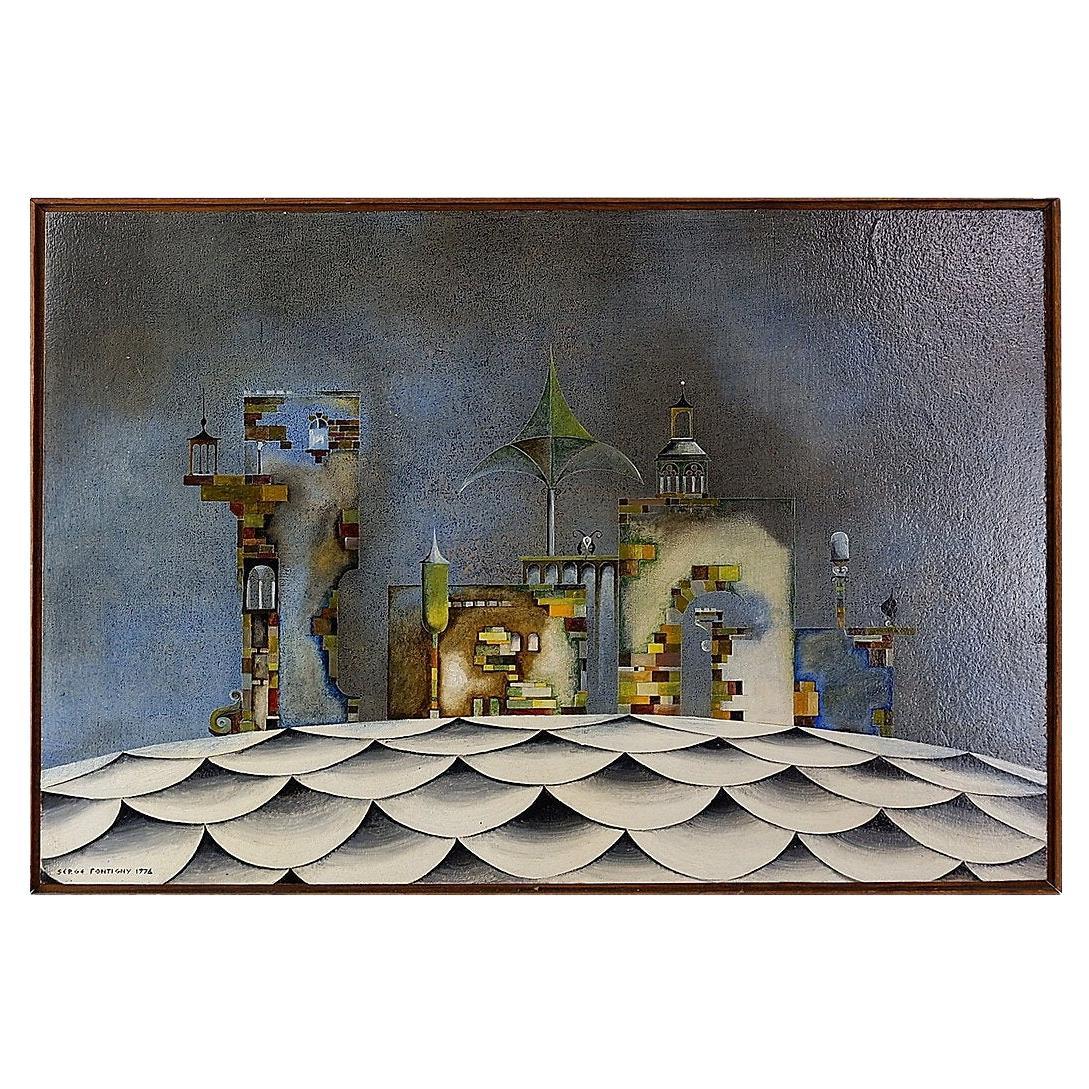 Huile sur panneau datée et signée Serge Fontigny 1976