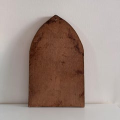 Oil on Panel Depicting Saint Geneviève, Early 20th Century, Gothic Frame