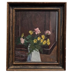Oil on Panel, Early 20th Century – Bouquet of Flowers in a Vase