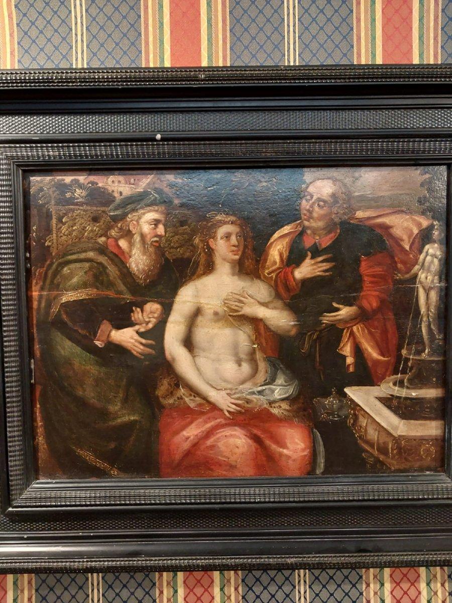 Oil on panel, Flemish School, 17th century (Barock) im Angebot