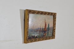 Oil on Panel, French Impressionist School, Regatta with Sailboats, 20th Century