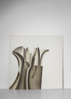 Huile sur panneau de Guy Dessauges - Peinture de l'artiste suisse des années 70, 108/17