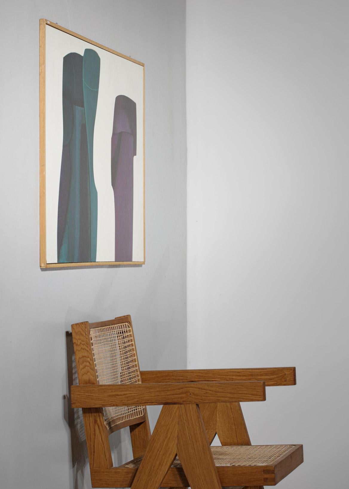 Late 20th Century Oil on Panel Guy Dessauges Painting 70's Swiss Artist, 129/17 For Sale