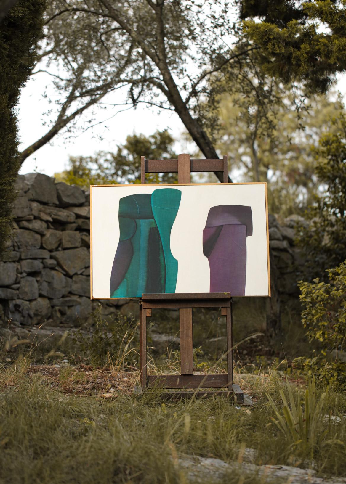 Oil on Panel Guy Dessauges Painting 70's Swiss Artist, 129/17 For Sale 1